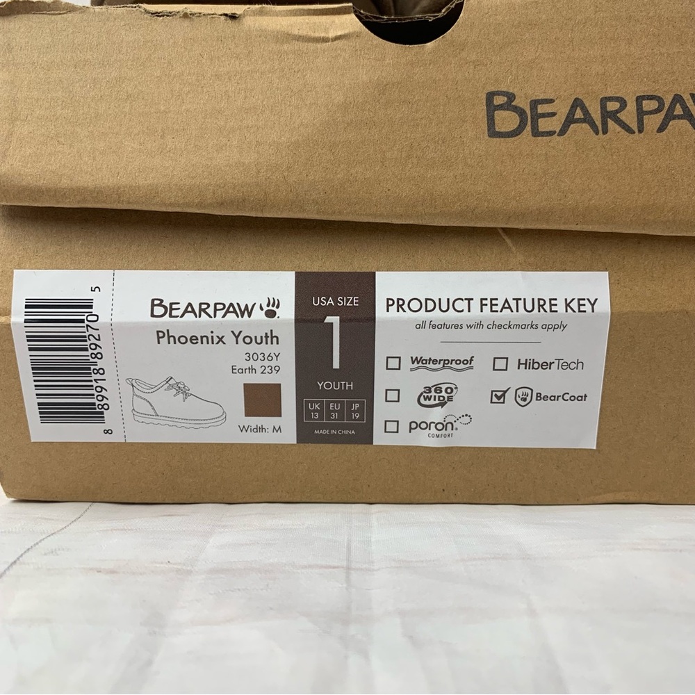 BEARPAW Phoenix Youth US1 Winter Boots wool kids boys shoes Shearling mocassins - Picture 16 of 16